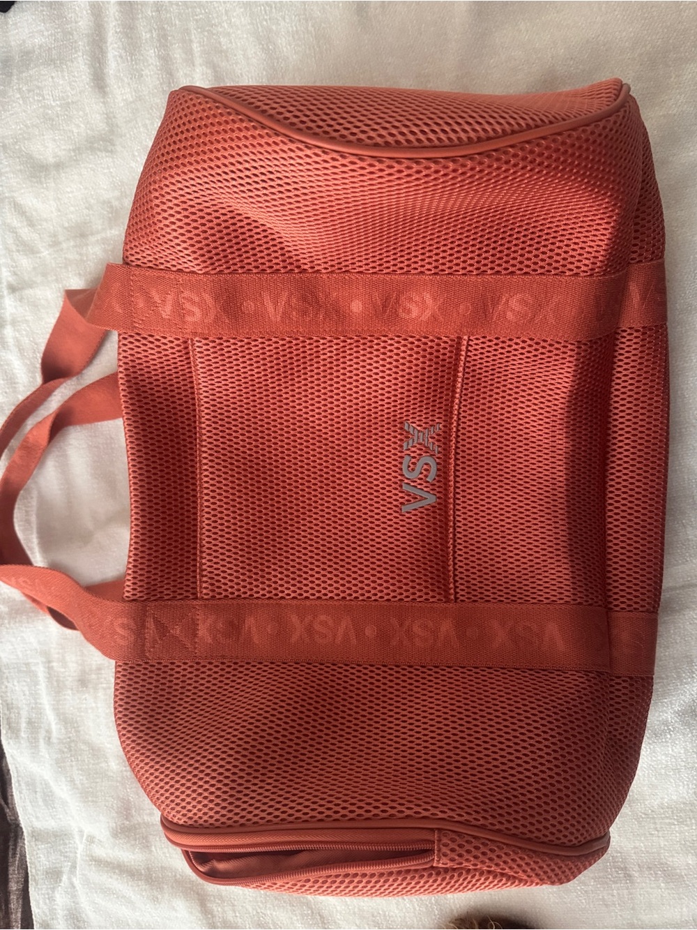 VSX Coral Mesh Duffel Bag in Coral